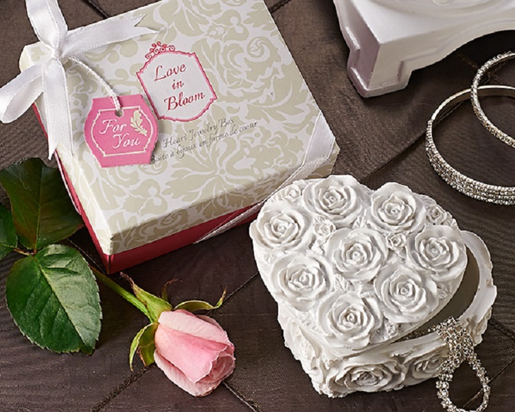 "Love in Bloom" Heart Jewelry & Trinket Box [Pack of 12]