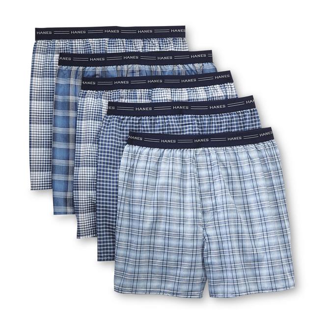 Hanes Men's 5Pack Boxer Shorts Plaid