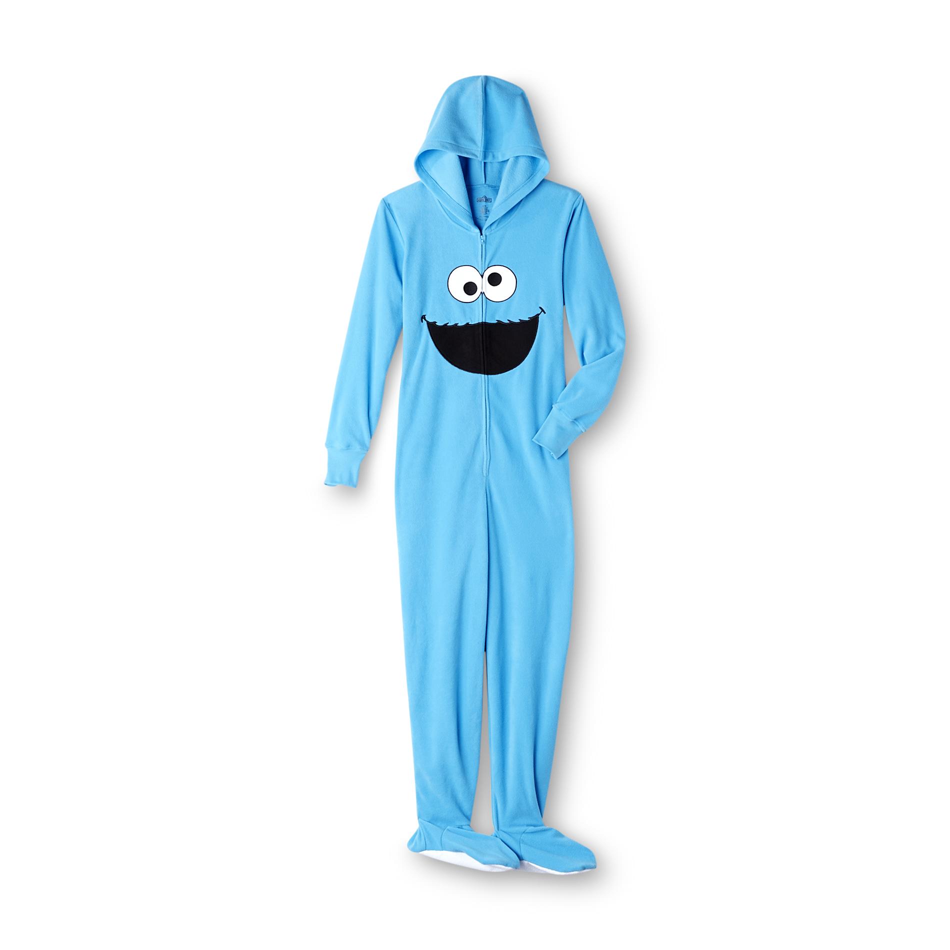 Sesame Street Women's Footed Fleece Pajamas - Cookie Monster | Shop