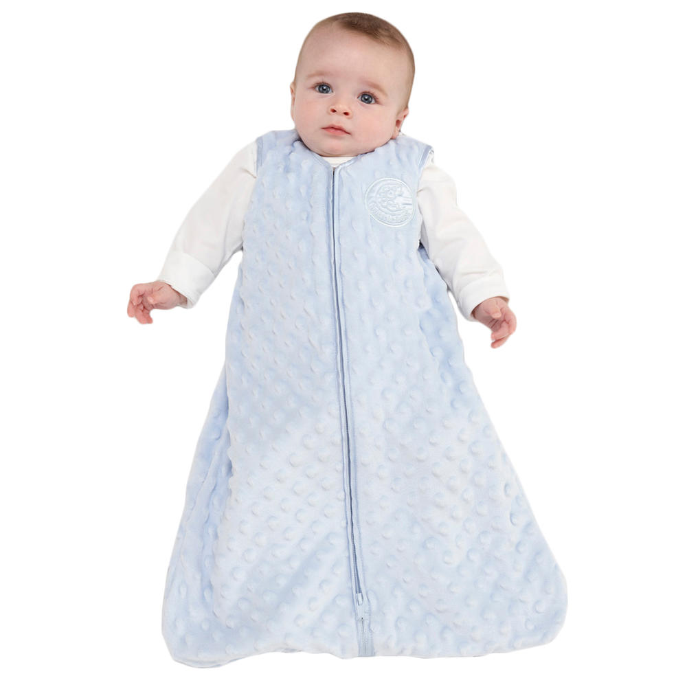 SleepSack Wearable Blanket, Velboa Plush Dots - Blue (Large)