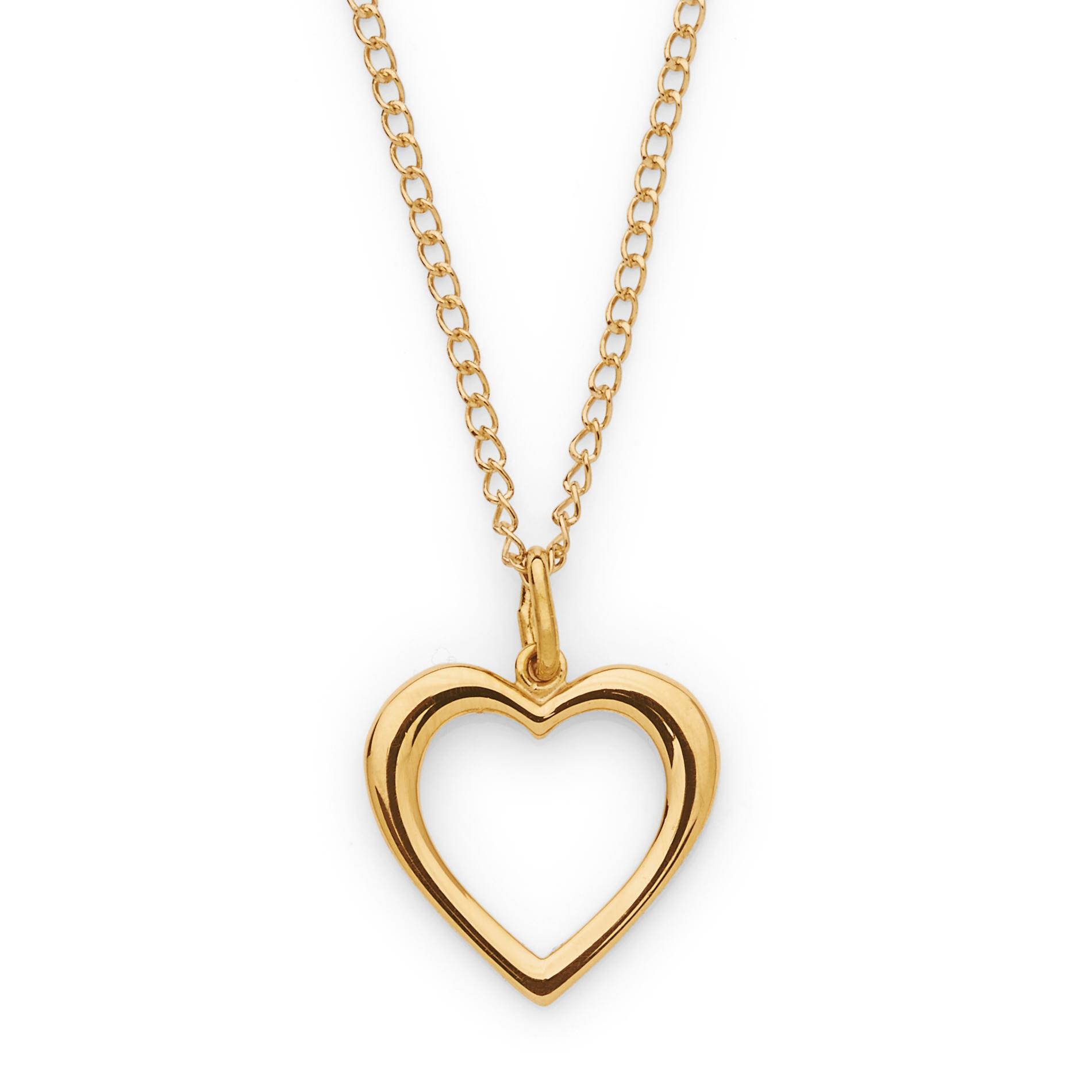 10K Yellow Gold Open Heart Necklace - Jewelry - Pendants & Necklaces