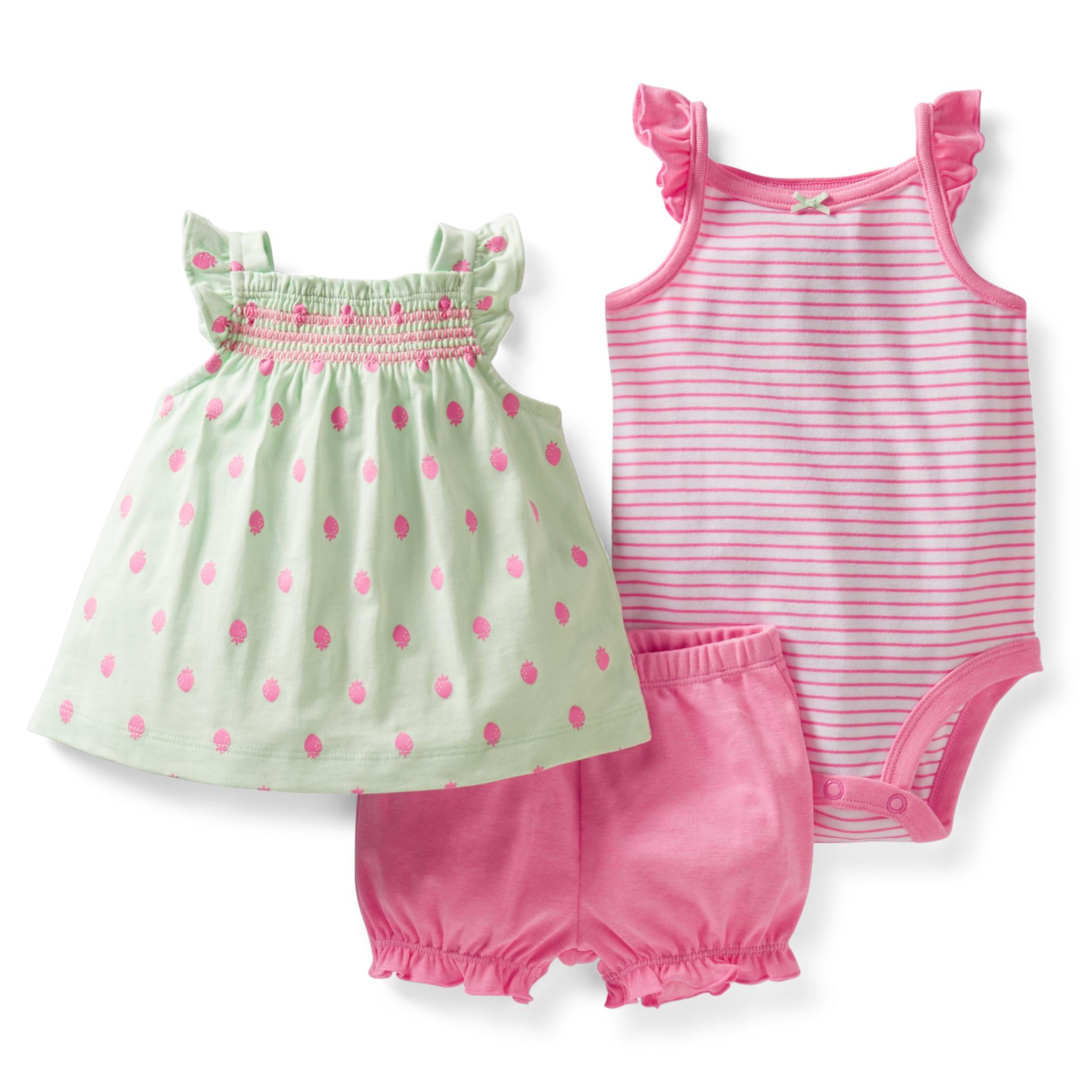 Carter's Newborn & Infant Girl's Bodysuit Dress & Diaper Cover Berry