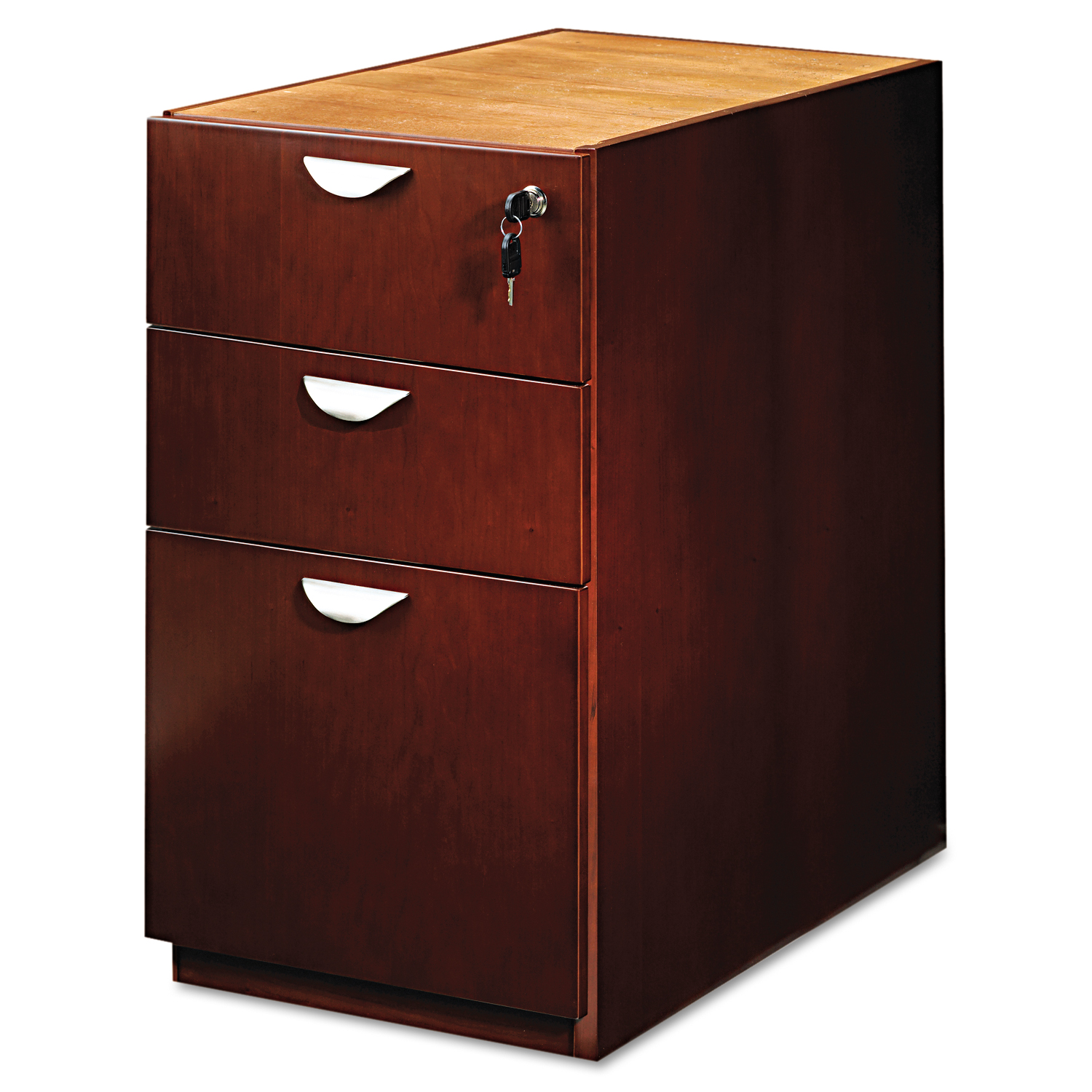 Mira Series Box/Box/File Desk Pedestal, 15w x 28d x 27&#190;h, Medium Cherry