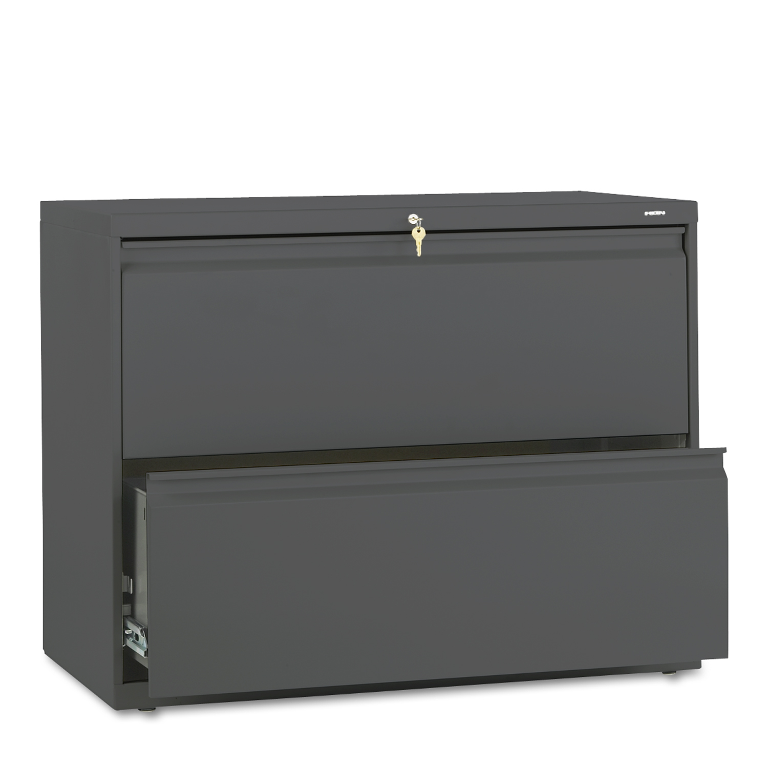800 Series Two-Drawer Lateral File, 36w x 19-1/4d x 28-3/8h, Charcoal