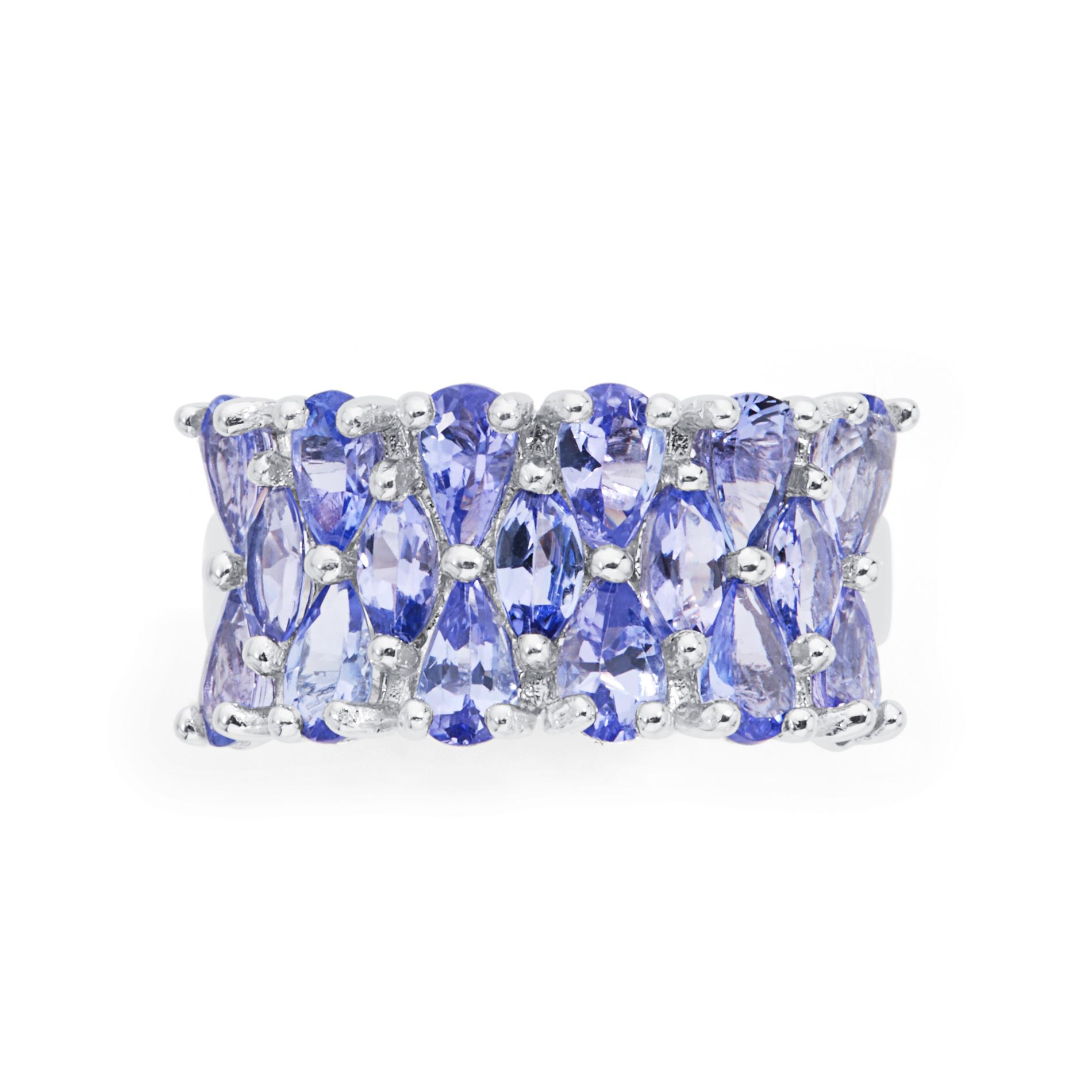 3.84 Cttw Prong Setting Tanzanite Sterling Silver Ring