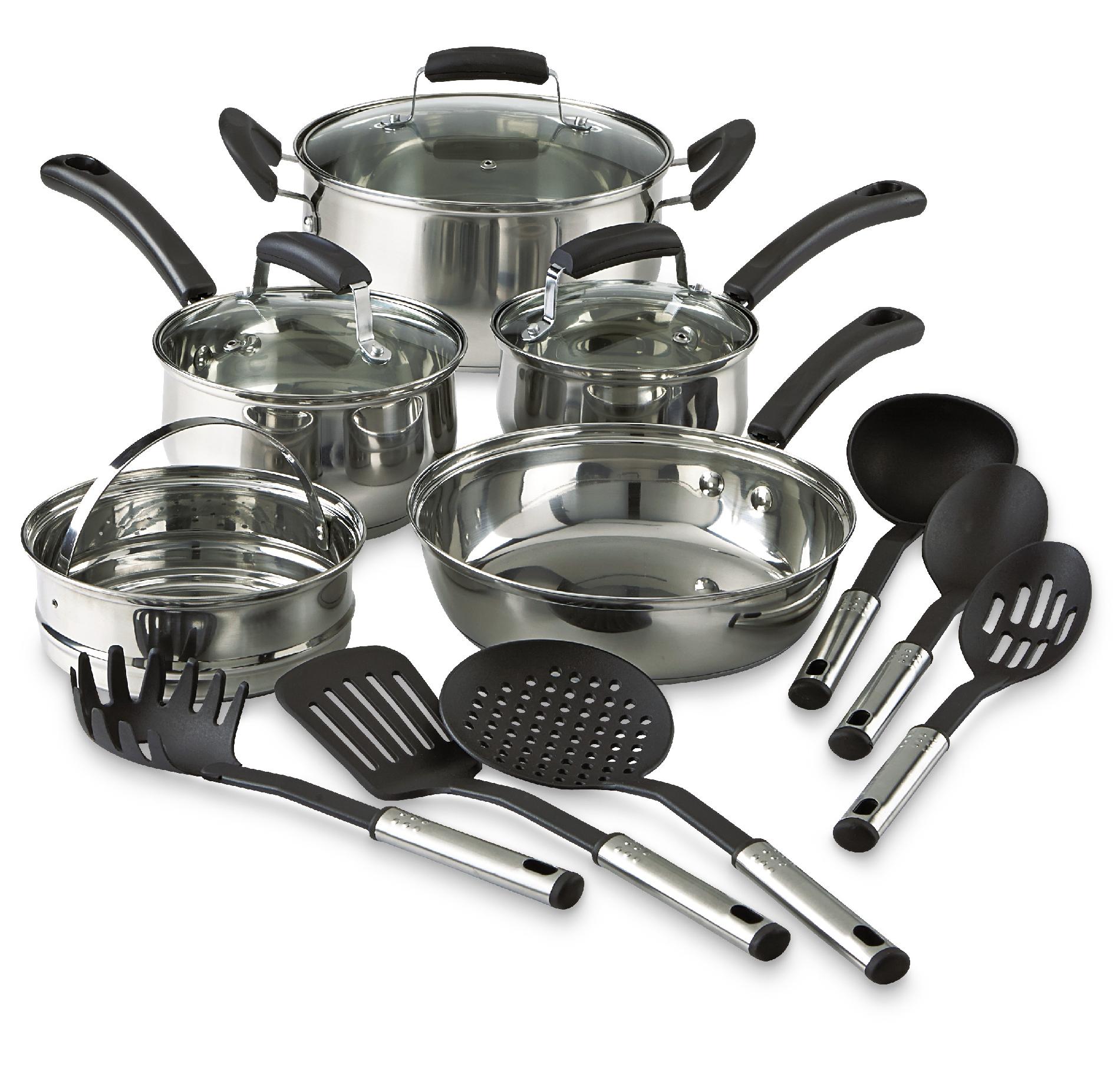 14Piece Stainless Steel Cookware Set pots and pans Kitchen Cheap Best Deal eBay