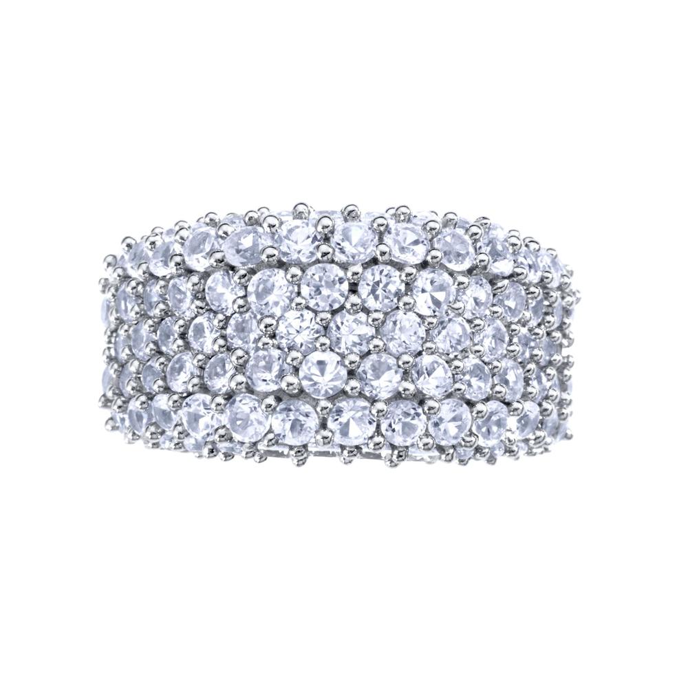 Lab Created White Sapphire Sterling Silver Pave Ring
