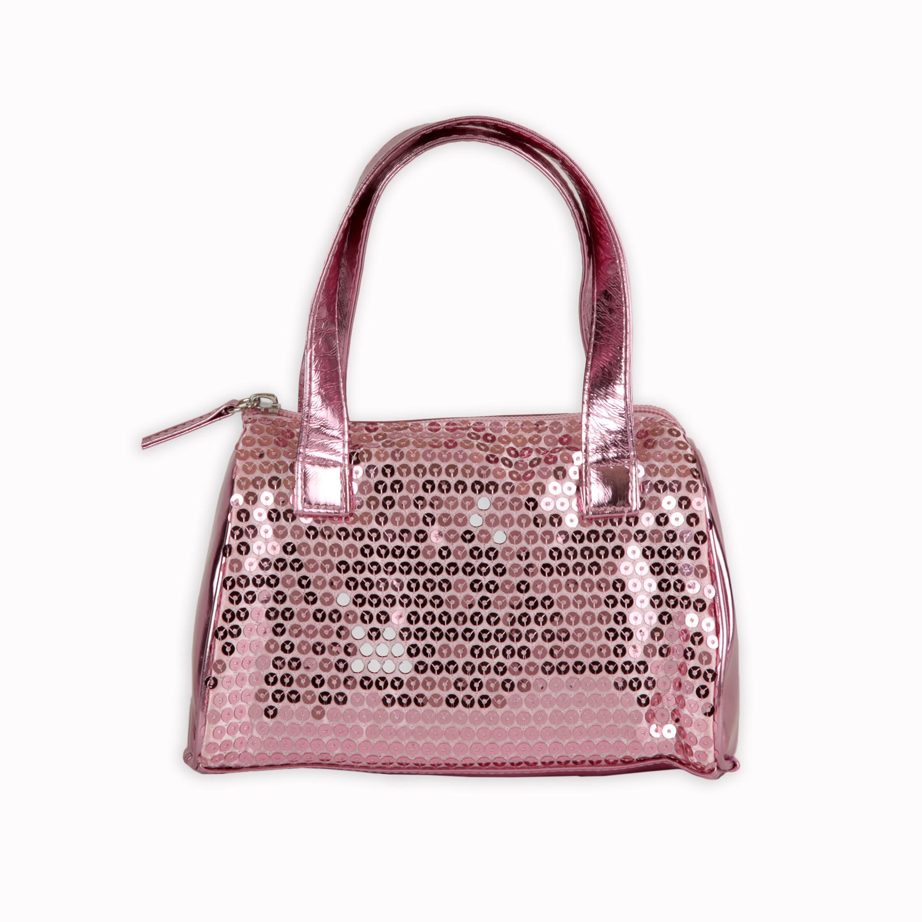 Confetti Girl&#39;s Sequin Satchel Purse Light Pink One Size - $9.98
