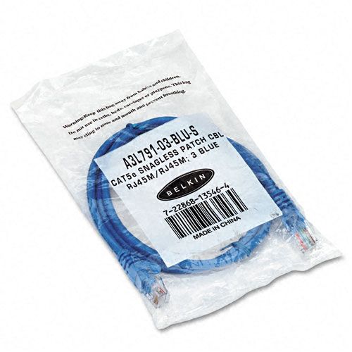 Belkin Cat5e- 10/100Base-T Patch Computer Cable- Blue Belkin Cat5e- 10/100Base-T Patch Computer Cable- Blue