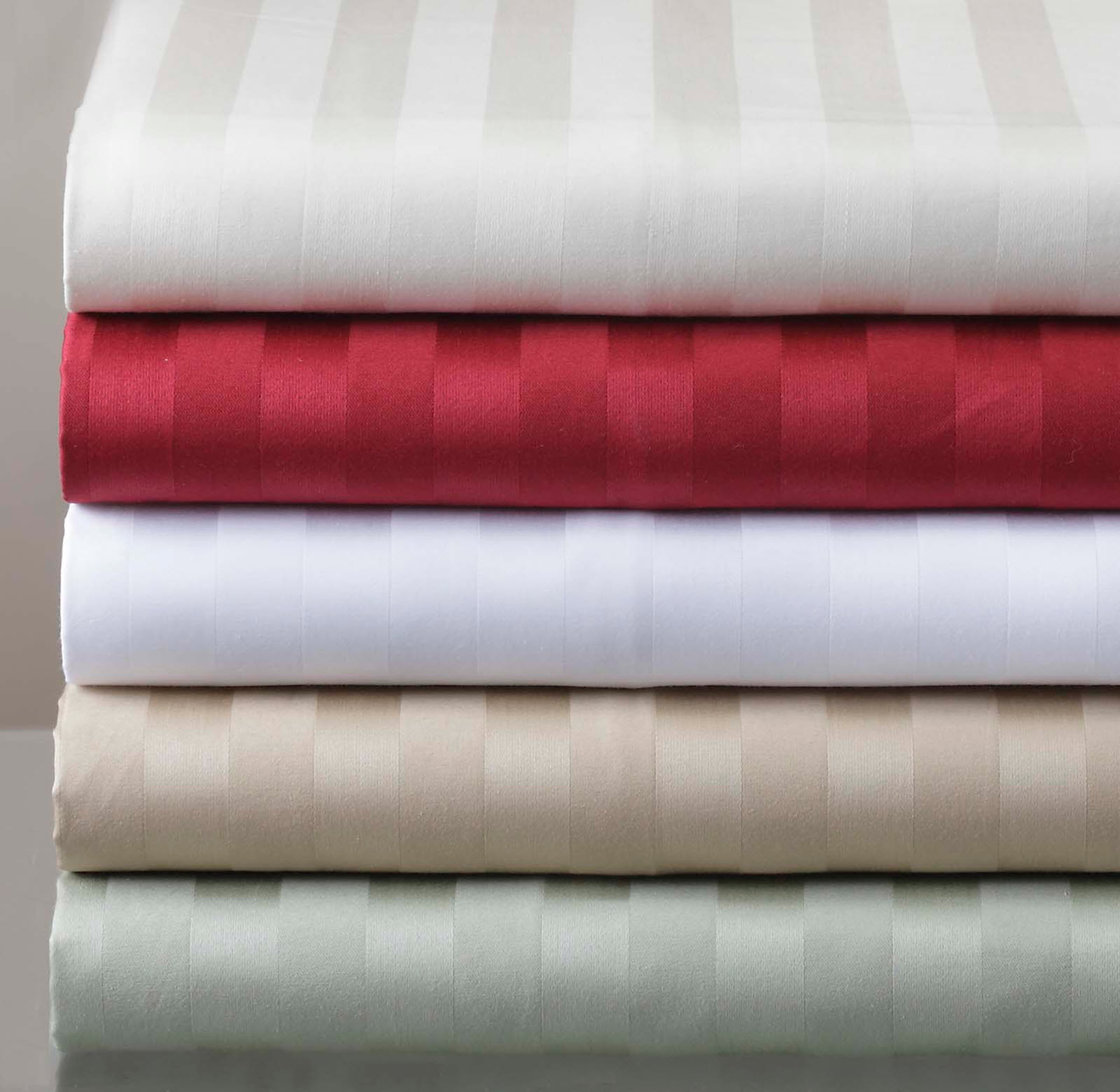 4 Piece 500CT Damask Solid Stripe Bedding Sheet Set