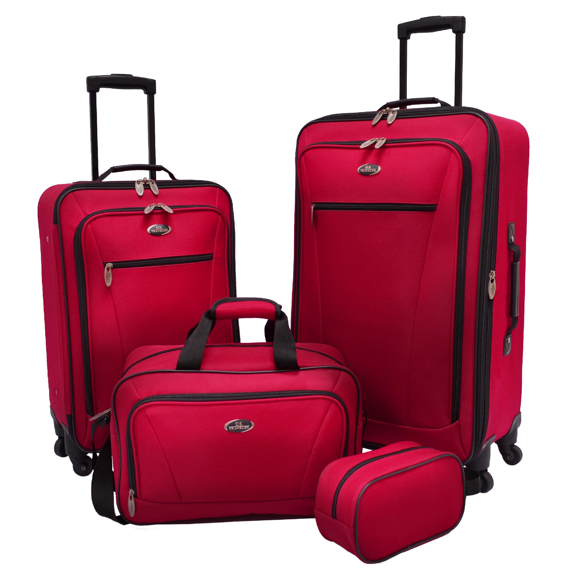 U.s. Traveler Charleville 4piece Spinner Luggage Set, Red Voonoodle