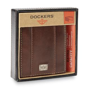 Dockers Men's Extra Capacity Leather Trifold Wallet Clothing, Shoes