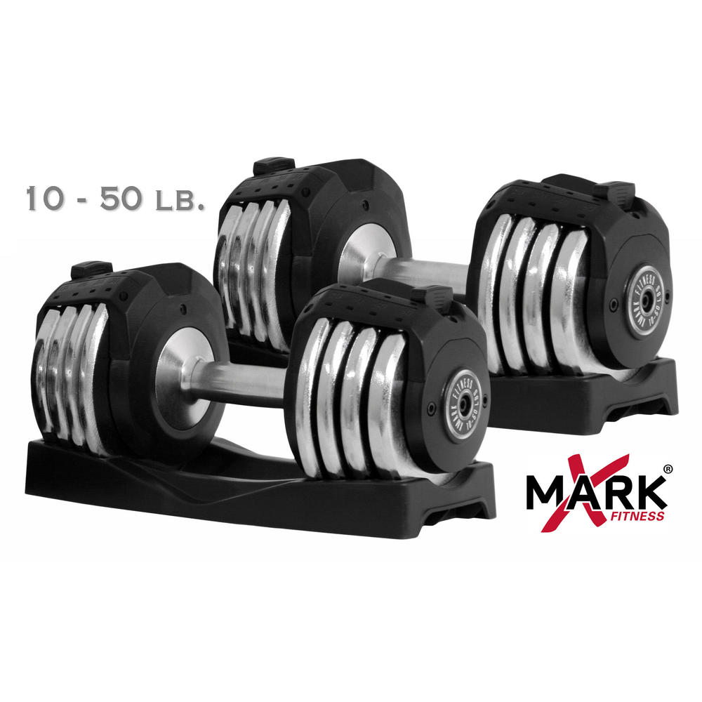 Pair of 50 lb. Adjustable Dumbbells XM33072