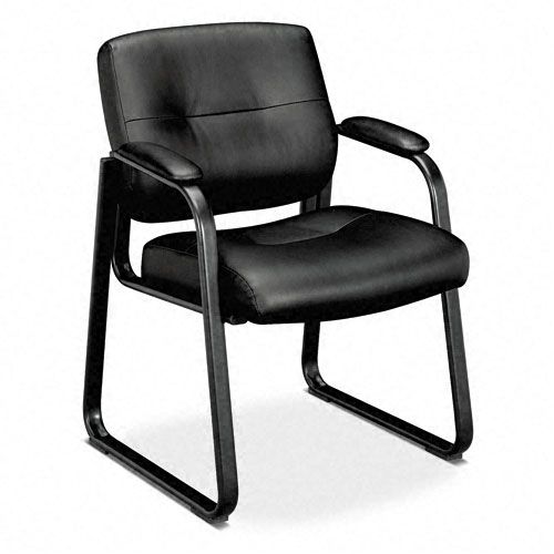 Basyx VL690 Series Guest Leather Chair, Black Leather at Kmart.com