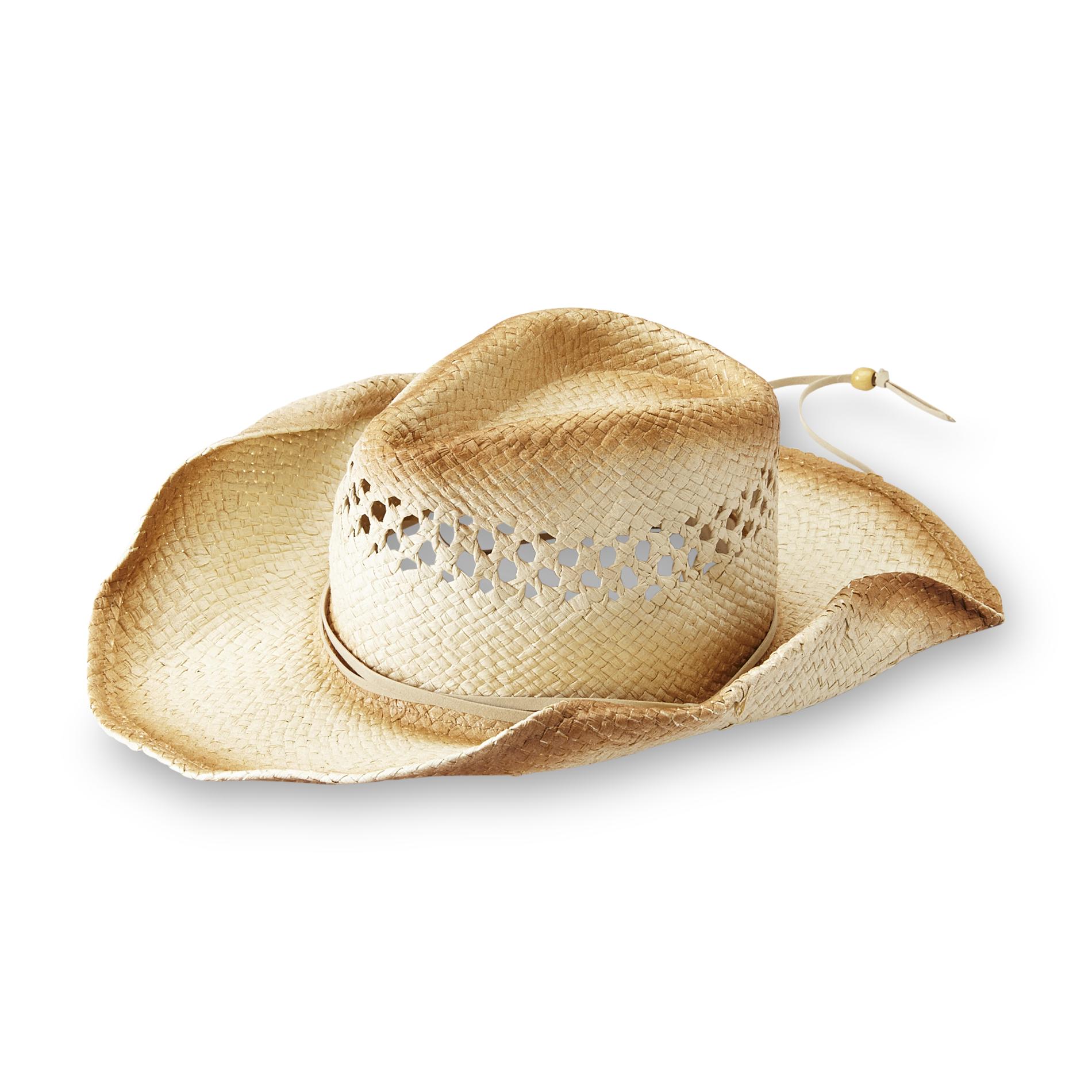 Joe Boxer Women's Straw Cowboy Hat Distressed