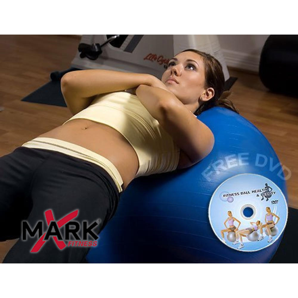 60cm - 65cm Anti Burst Exercise Ball with Pump and Workout DVD