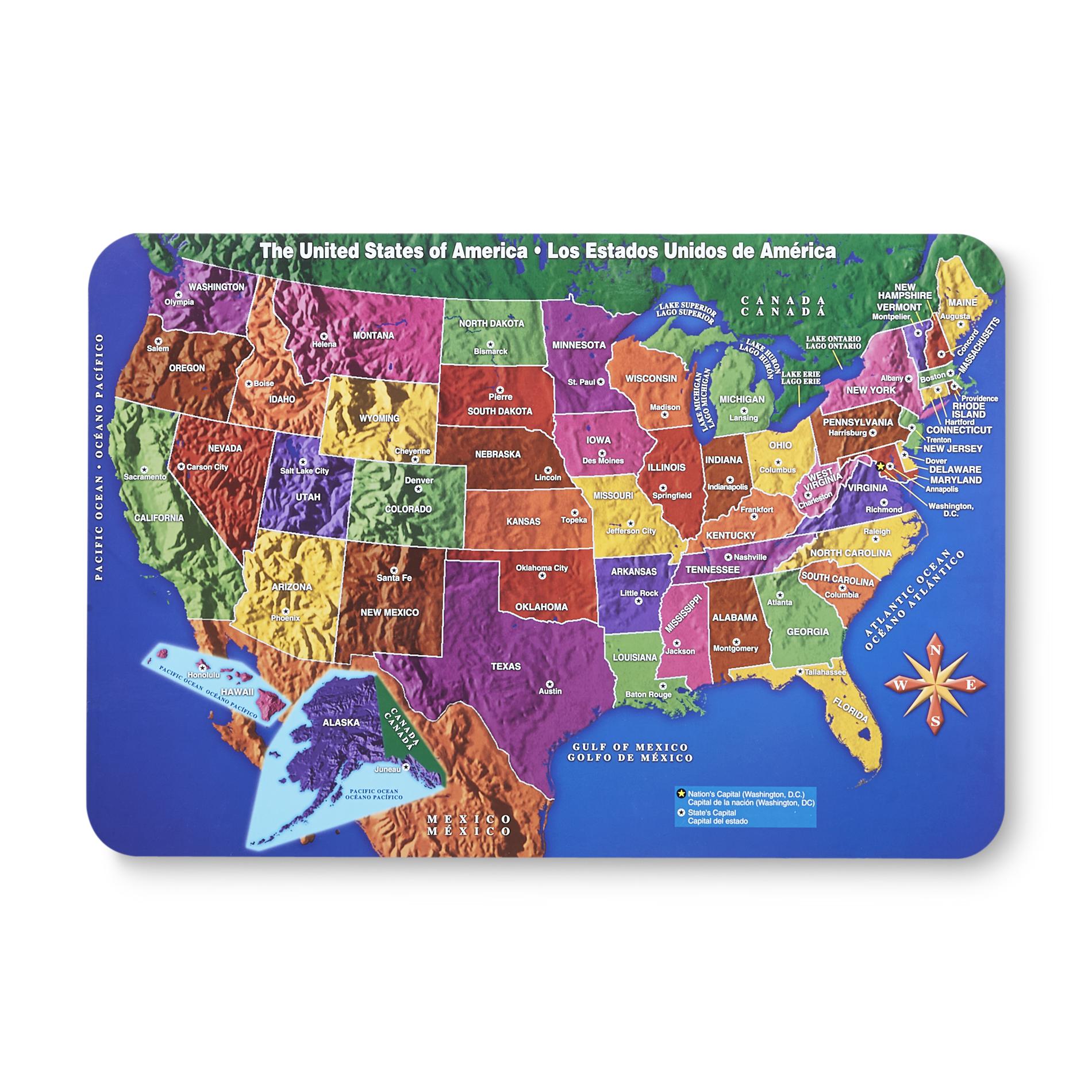 Educational Place Mat The United States Of America Shop Your Way