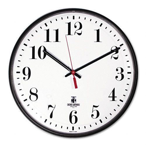 Chicago Lighthouse Quartz Slimline Black Clock, 12-3/4", 1 AA Battery at Kmart.com