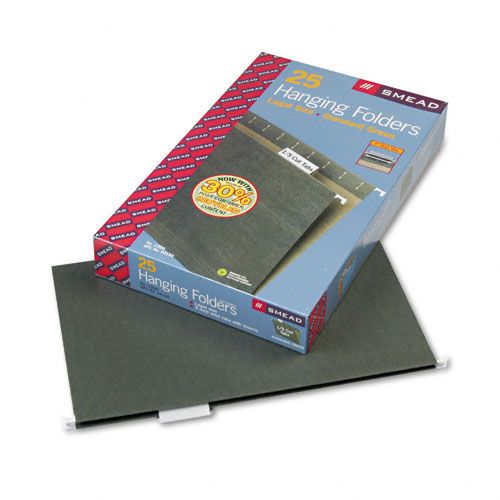Smead Hanging Folders, 1/5 Tab, Legal, Green, 25 per Box