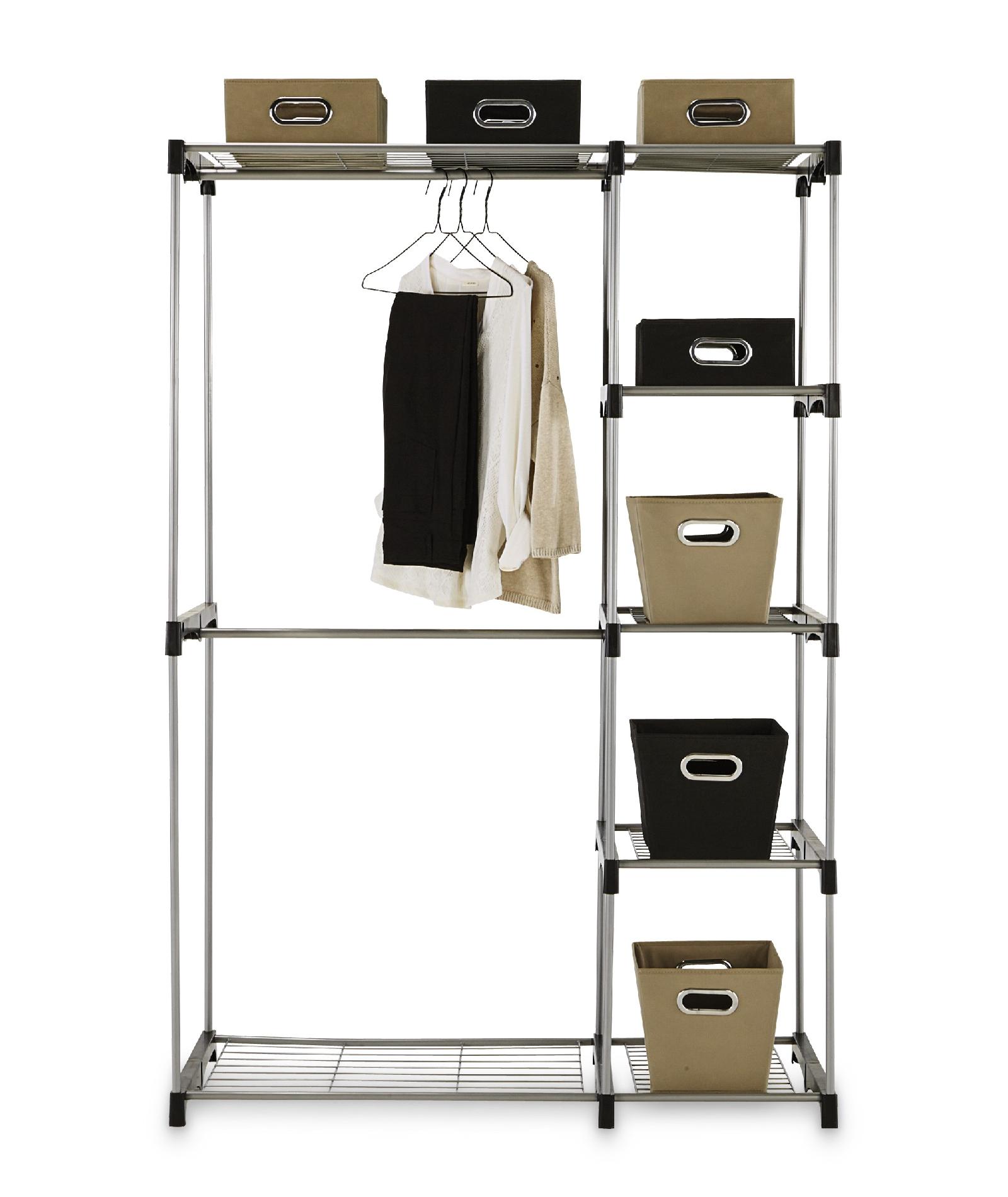 Essential Home Silver Metal Closet Double-Rod 2