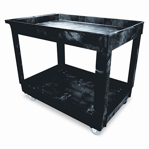 Rubbermaid Two-Shelf Utility Cart, 24w x 40d x 31-1/4h, Black