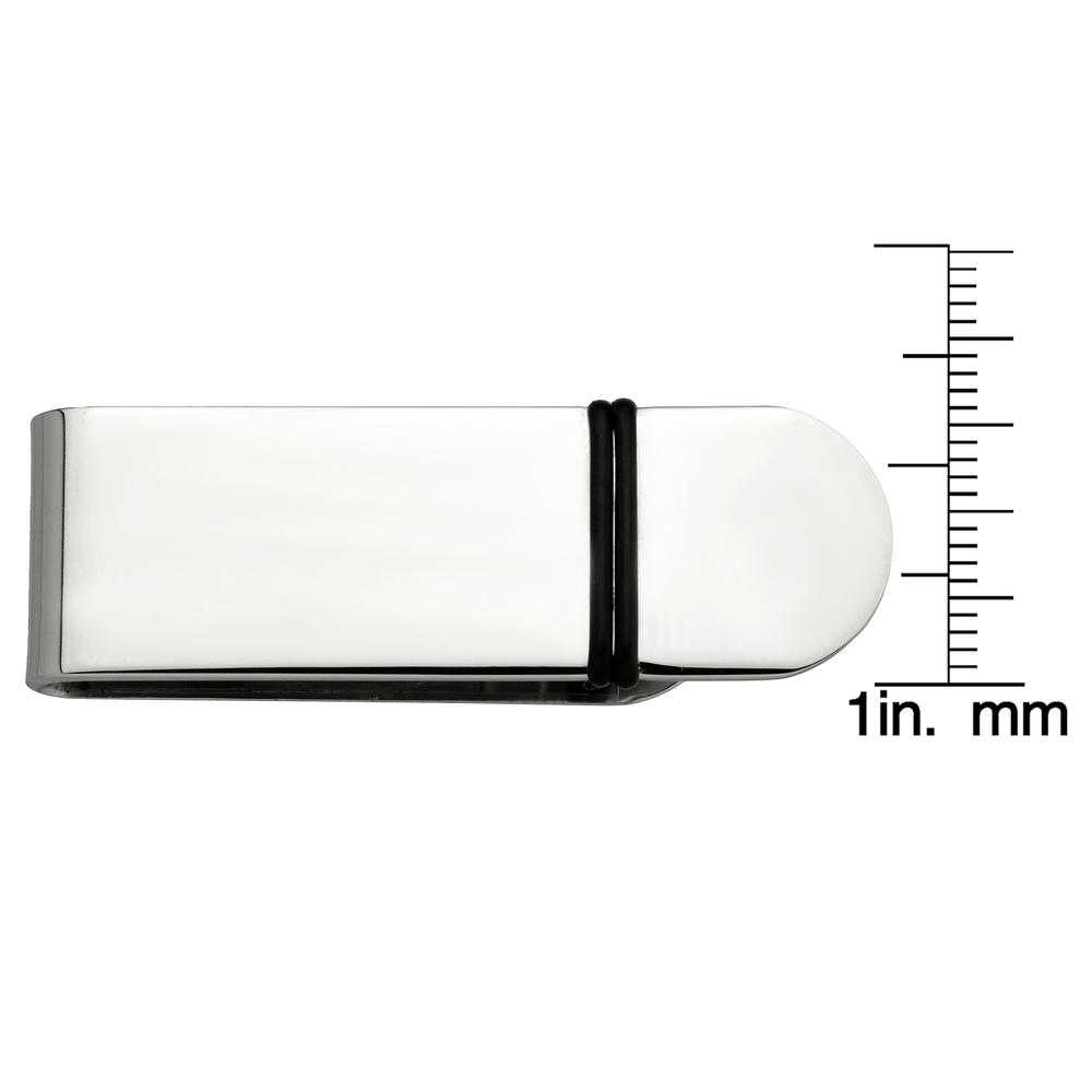 Stainless Steel Money Clip with Rubber Accent
