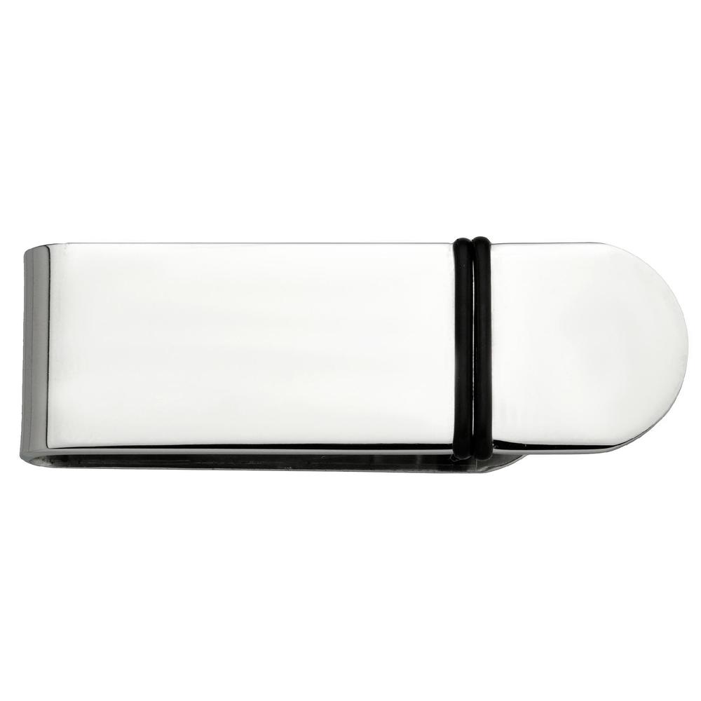 Stainless Steel Money Clip with Rubber Accent