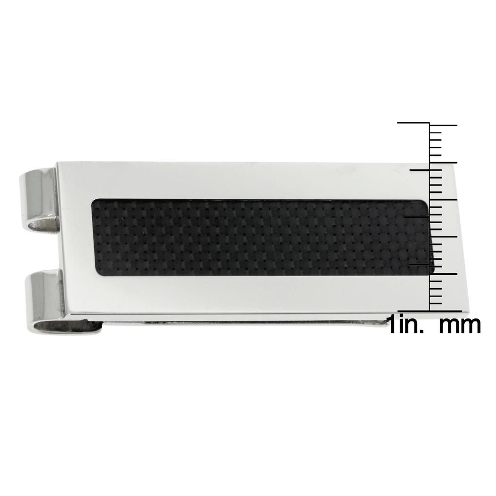 Stainless Steel Money Clip with Carbon Fiber Inlay