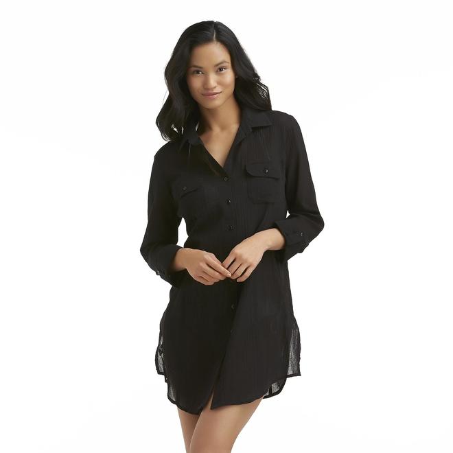 Tropical Escape Women's ButtonFront Swim CoverUp