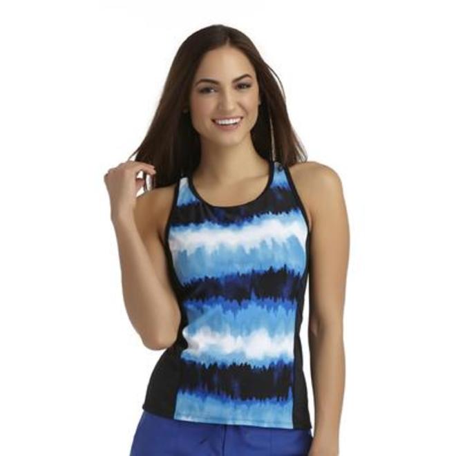 Tropical Escape Women's HighNeck Tankini Swim Top TieDye