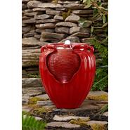 Essential Garden Red Glazed Pot Fountain
