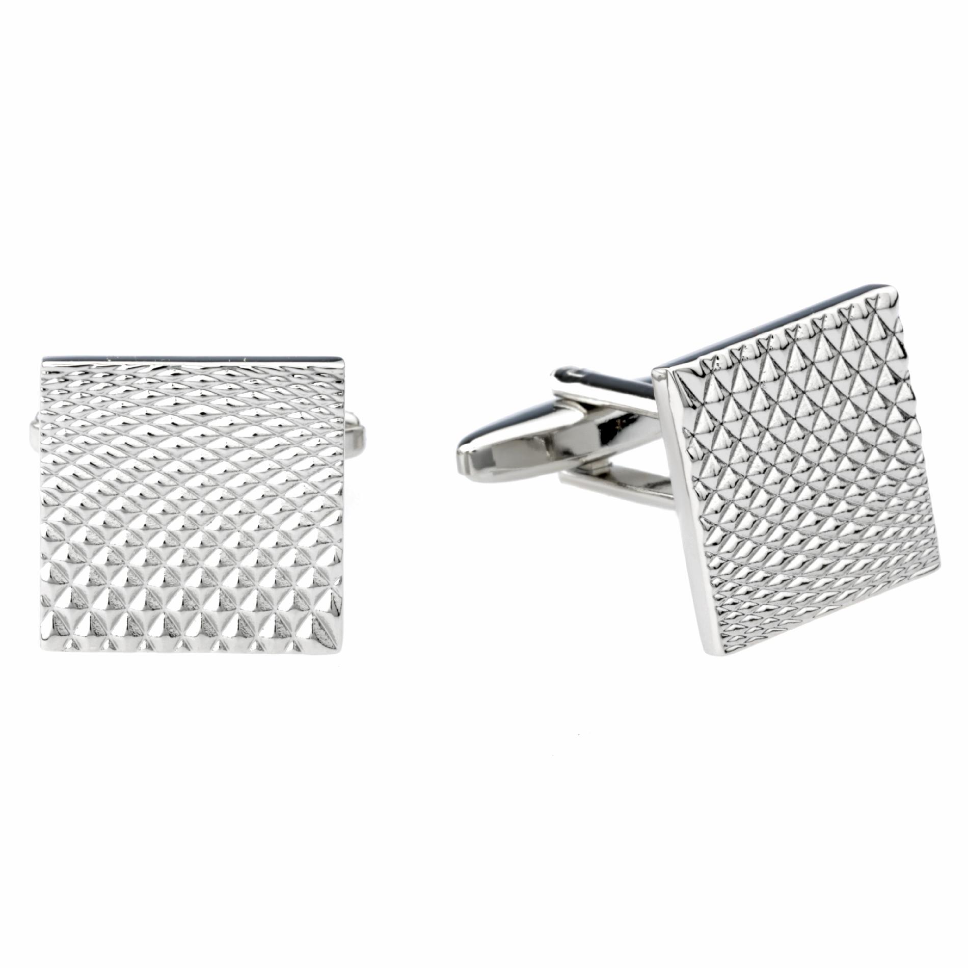 Riveted Texture Cuff Links in Stainless Steel
