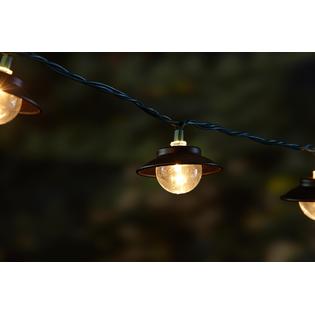 Essential Garden 10Ct. String Lights- Metal Hats - Outdoor Living - Outdoor Lighting ...
