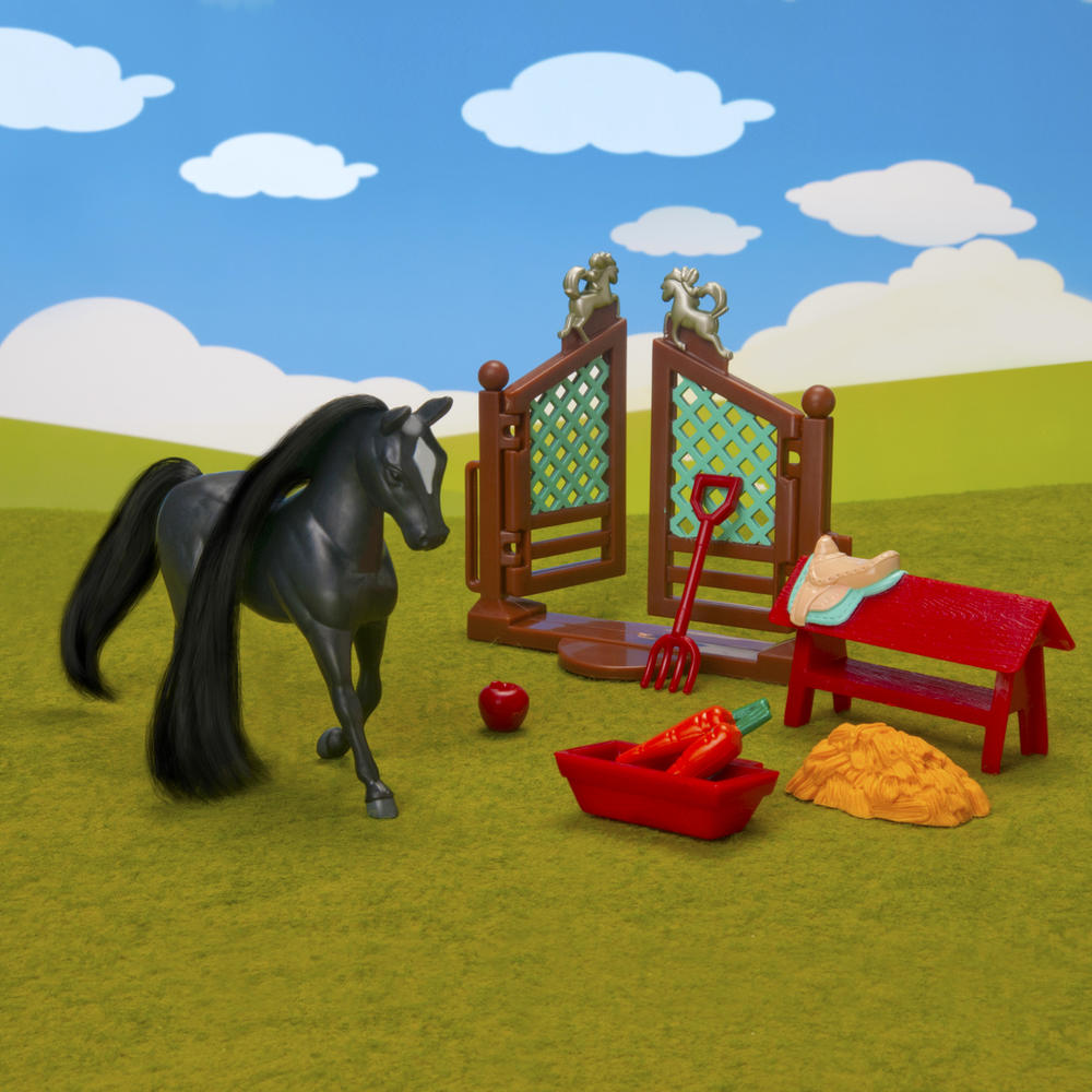 Black Friesian Stallion Primped N Pretty Horse Grooming Set