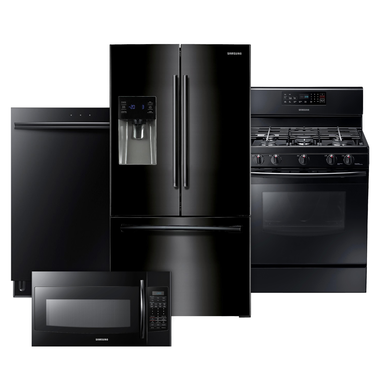 Samsung 4Piece French Door Kitchen Suite in Black 