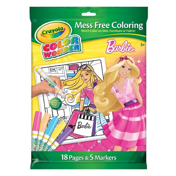 Crayola Mess Free Color Wonder Barbie 18 page Coloring Book & Markers Toys & Games Arts ...