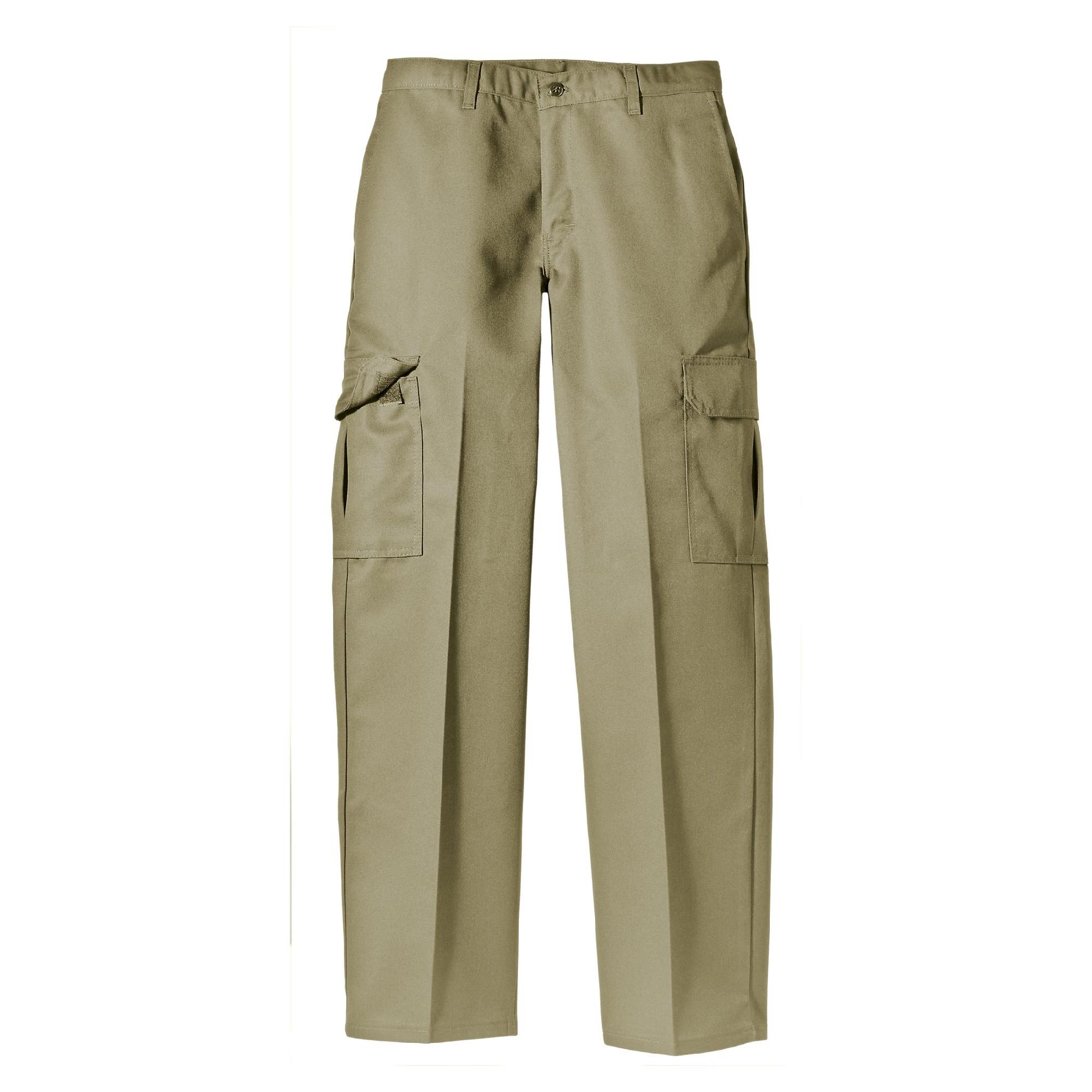 genuine dickies men's regular fit straight leg flat front pant