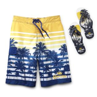 Corona Men's Big  Tall Swim Trunks  Flip-Flops - Clothing, Shoes ...