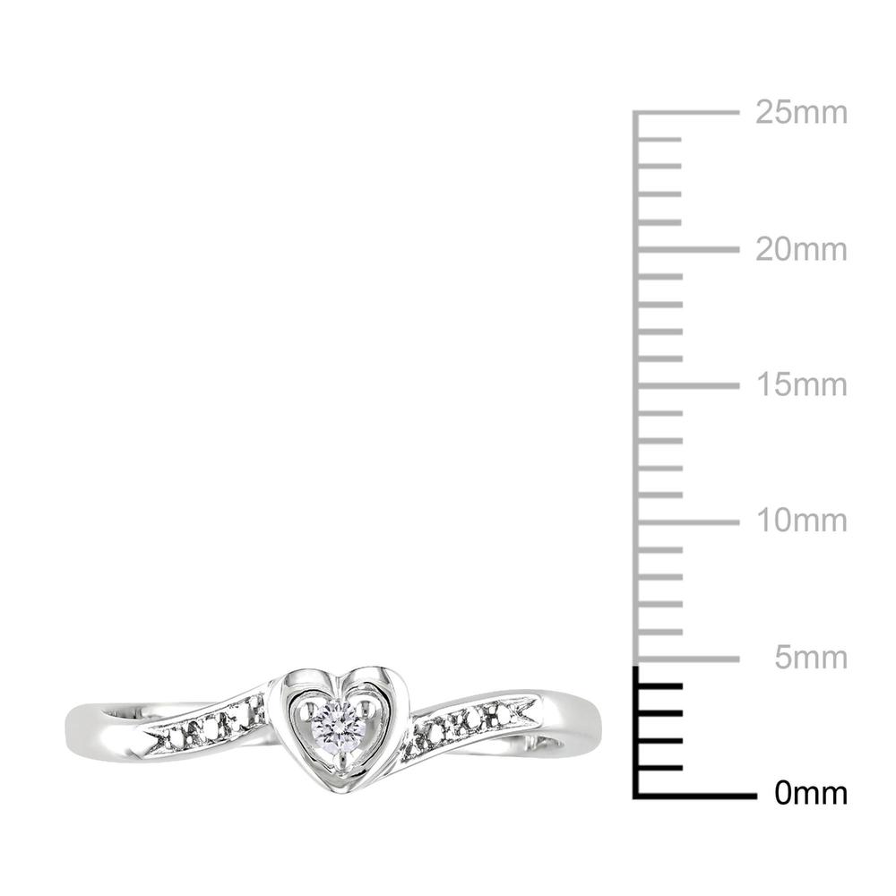 0.03 Cttw. Sterling Silver Diamond Heart-shaped Promise Ring (G-H  I2-I3)