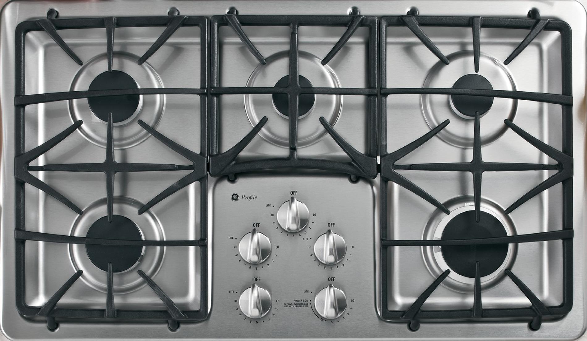 GE Profile PGP966SETSS 36" Builtin Gas Cooktop Stainless Steel Sears Outlet