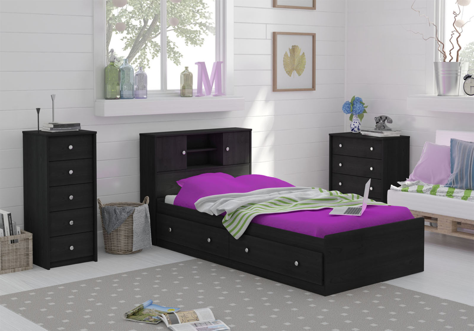 Essential Home 4 Drawer Dresser Ebony: Smart Bedroom ...