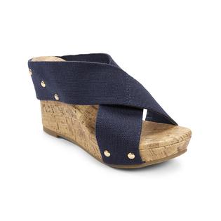 Smith Women's Atalia Navy Wide-Strap Wedge Sandal - Clothing, Shoes ...