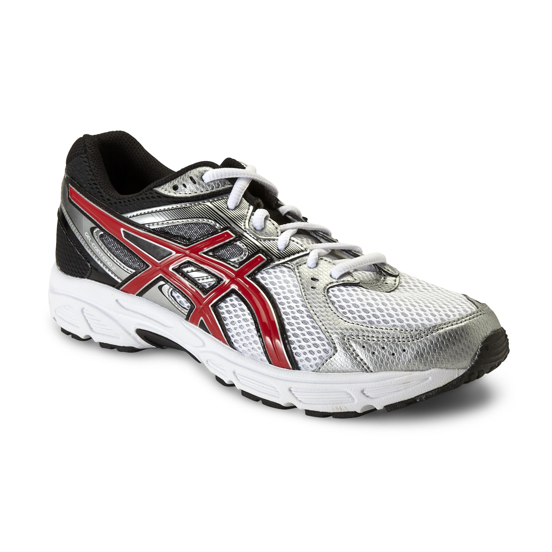 ASICS Men's GELContend 2 White/Red/Black/Silver Running Shoe Shop Your Way Online Shopping