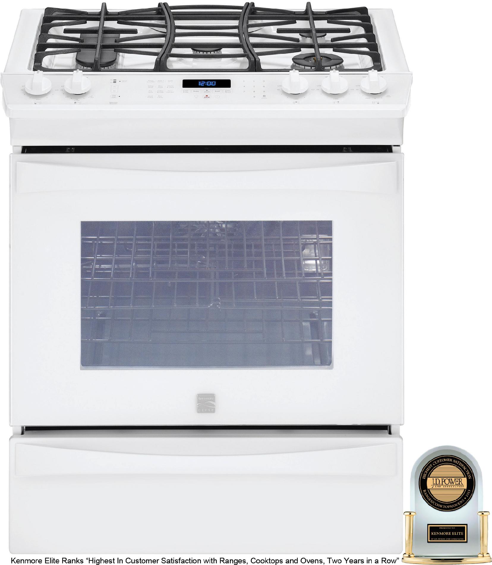 Kenmore Elite 30″ Slidein Gas Range White Tado