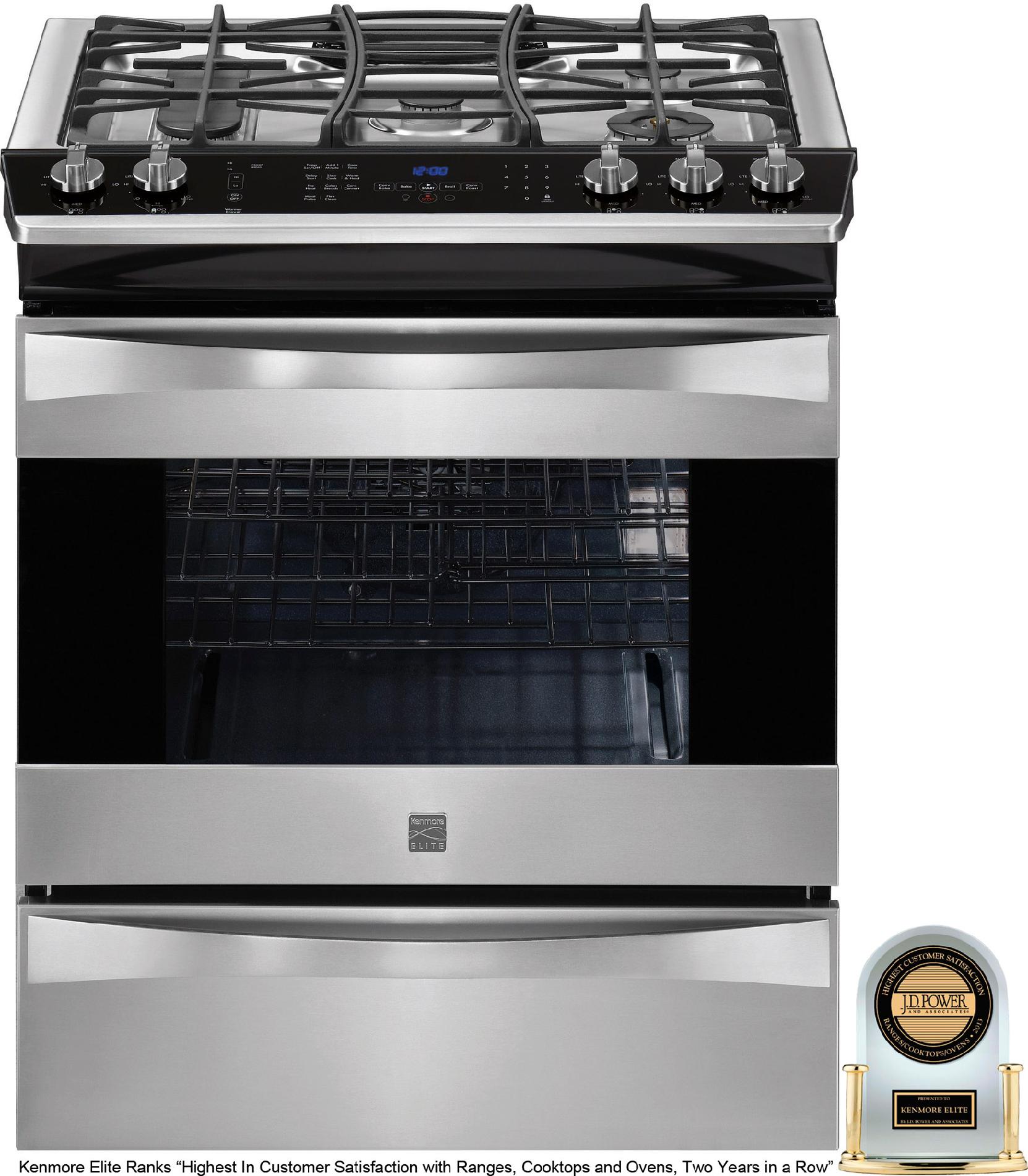 Kenmore Elite 31073 30" SlideIn Gas Range Stainless Steel