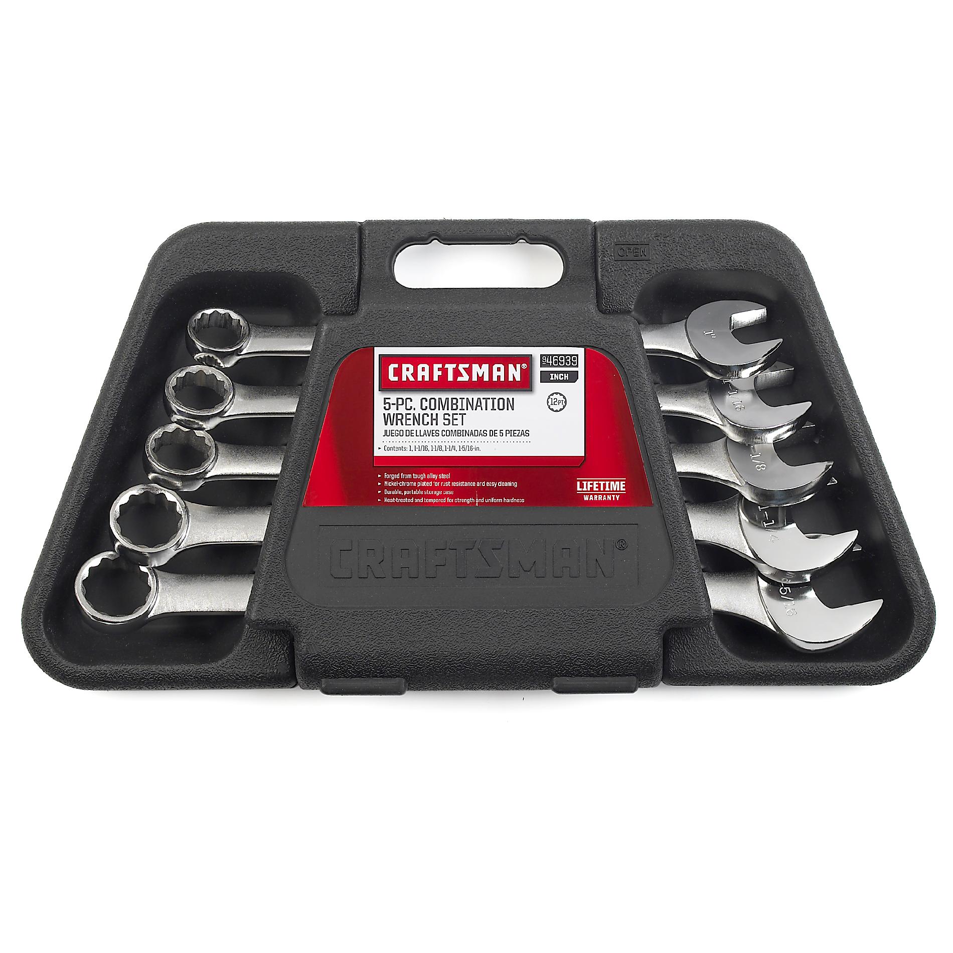 Craftsman 46939 5 pc. Standard 12 pt. Large Combination Wrench Set