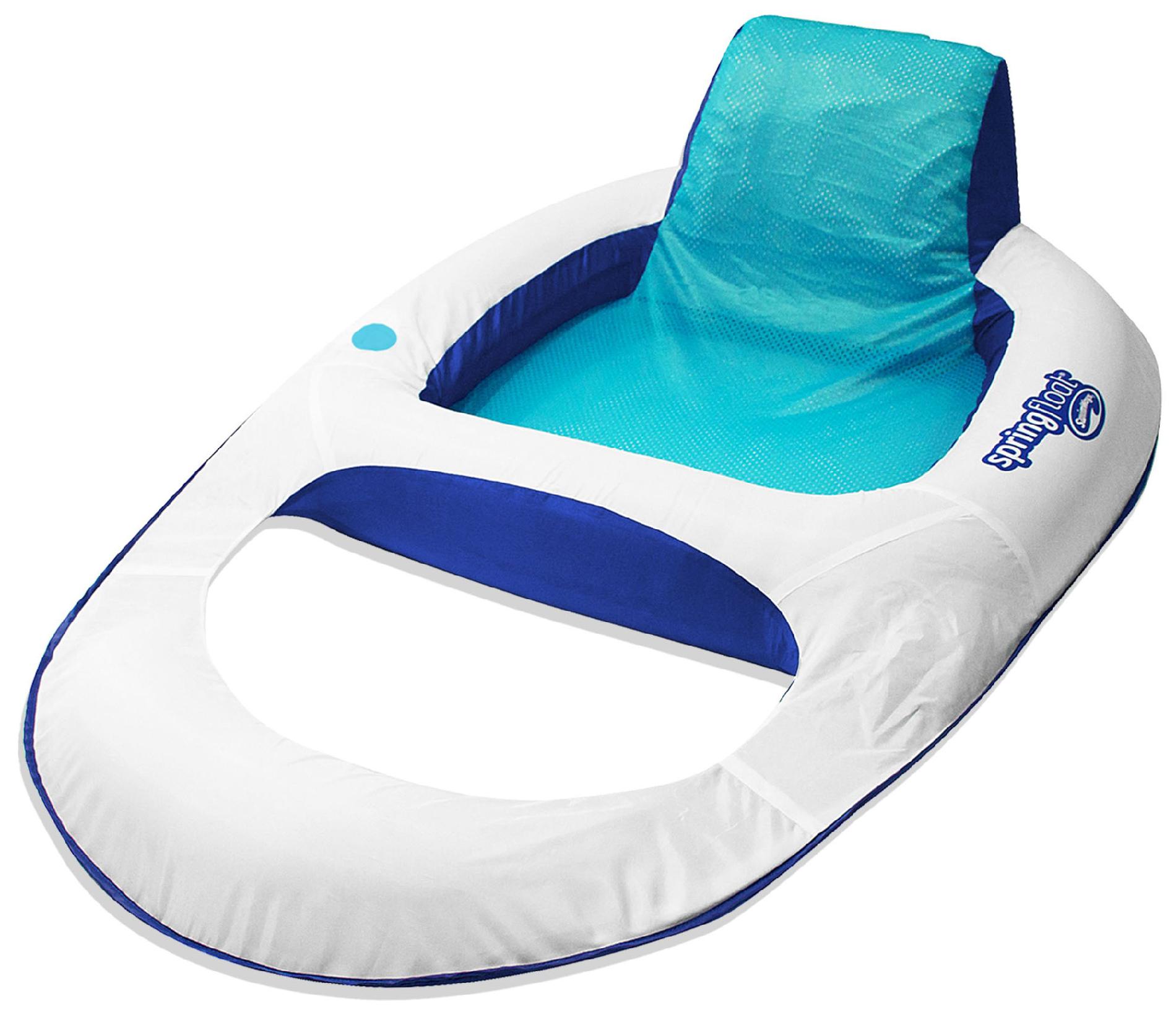 UPC 795861133188 product image for Swimways Spring Float Recliner White/Blue - SWIMWAYS CORP. | upcitemdb.com