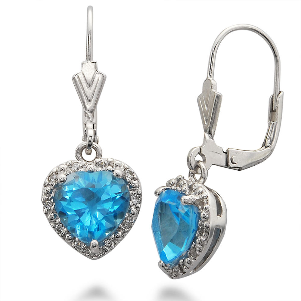 Sterling Silver 4 cttw Blue Topaz Earrings