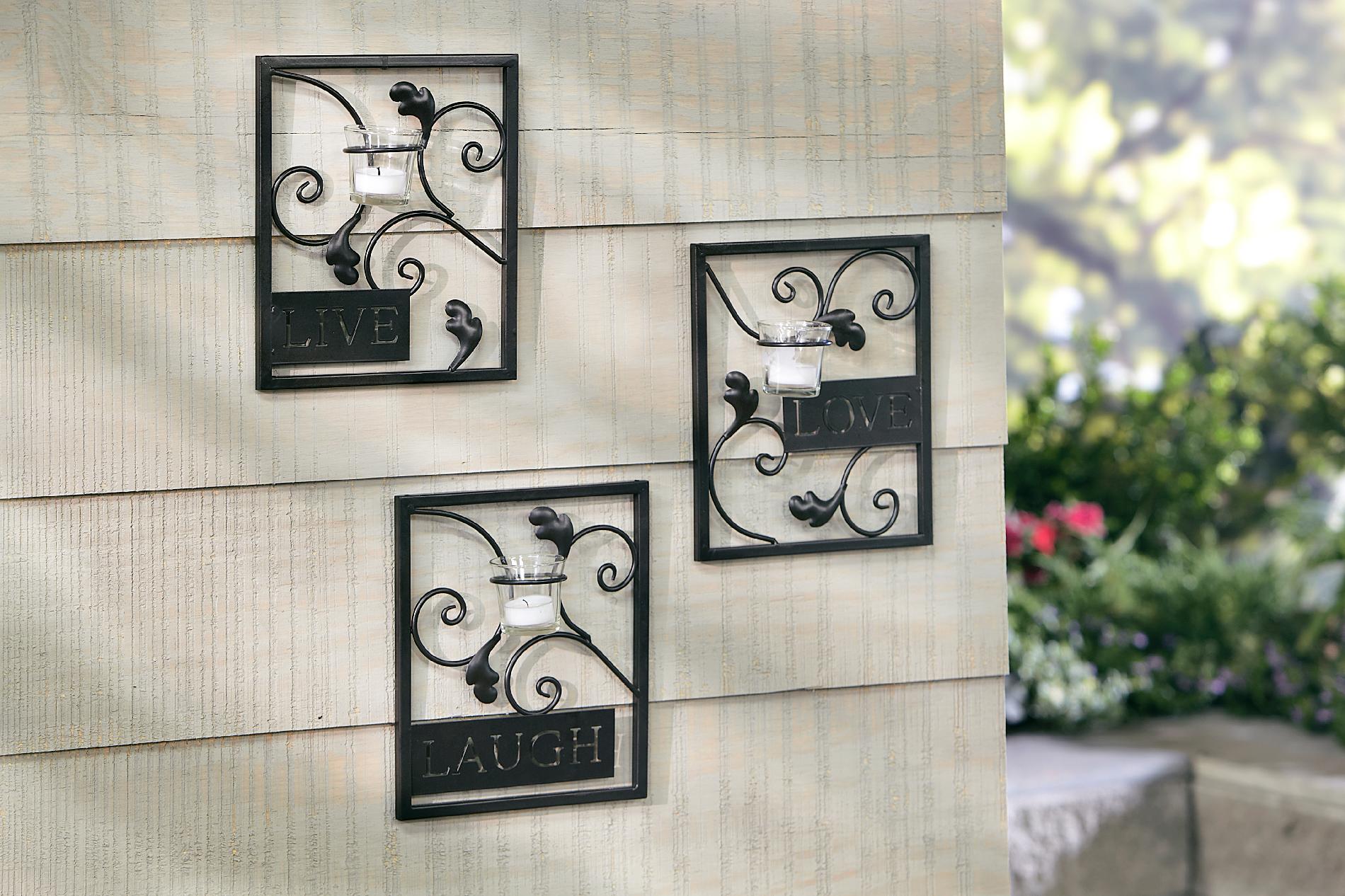Essential Garden Set of 3 Wall Sconce - Outdoor Living - Outdoor Decor - Misc. Outdoor Decor