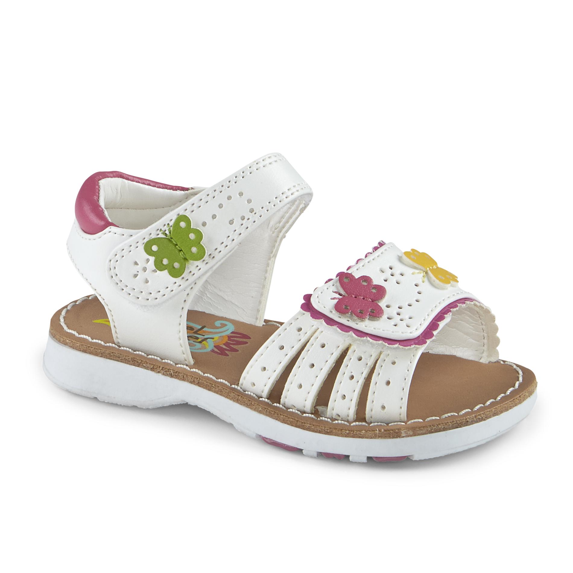 Rachel Shoes Toddler Girl's Carina White/Pink/Tan Sandal